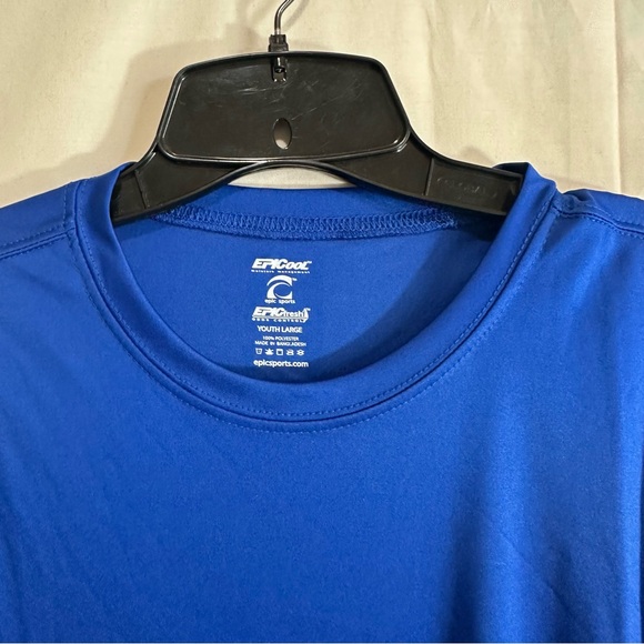 EPICool Kids Performance Dry-Fit Fresh Odor Control Crew T-Shirt Blue Youth L - Picture 3 of 5